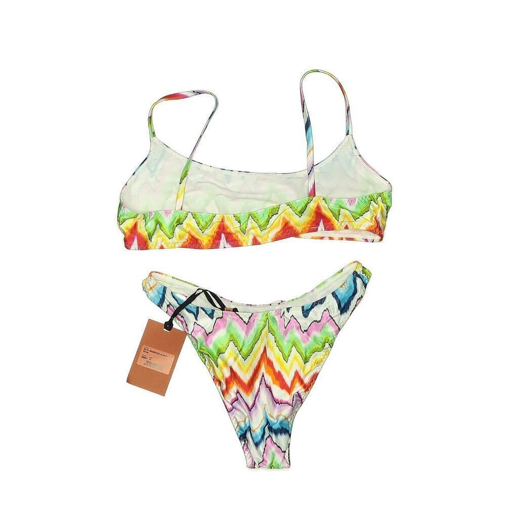 Missoni Bandeau Bikini Two Piece Bikini Set 44 L 8 Bathing Suit Swim NWT chevron - Picture 10 of 14